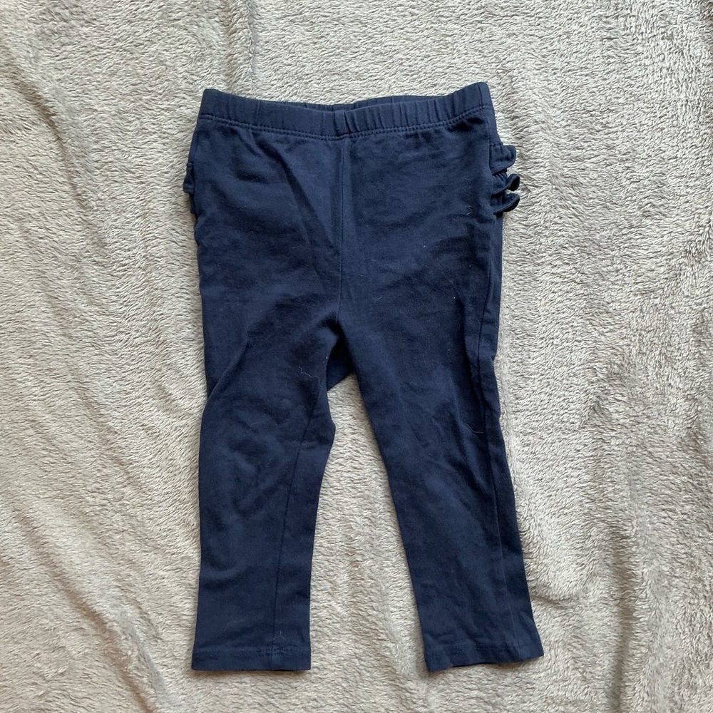 Old Navy Ruffle Bottom Navy Leggings - Picture 2 of 3